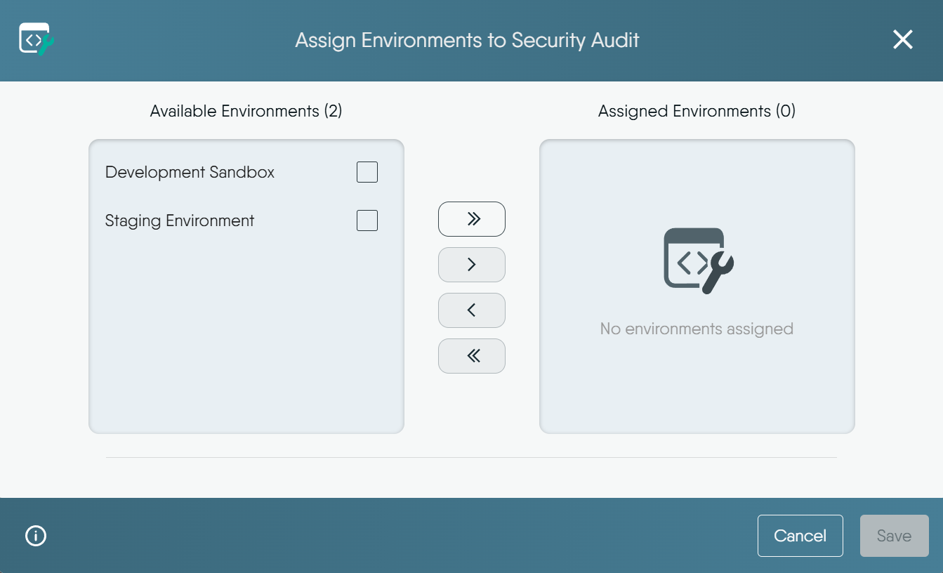 Animation showing environment assignment process