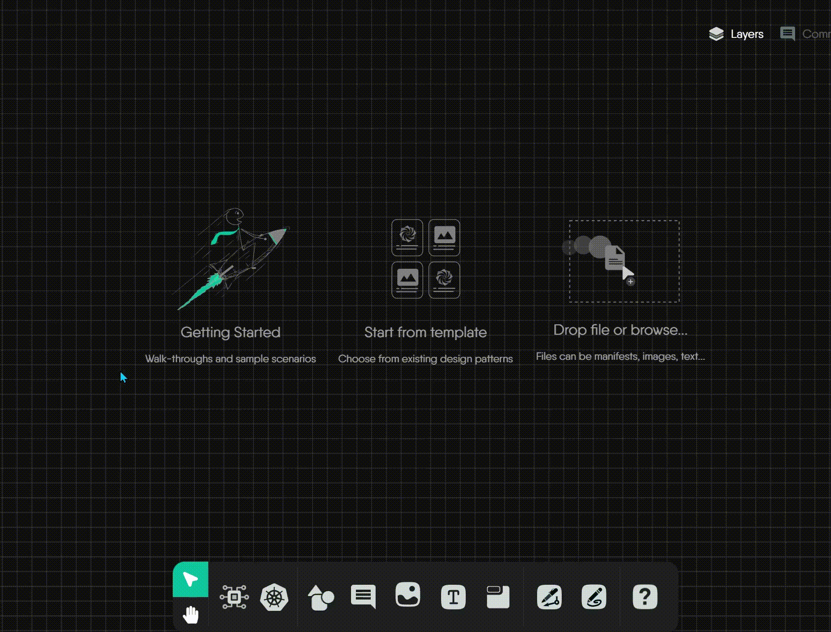 Animation of a semantic component being styled on the Kanvas canvas