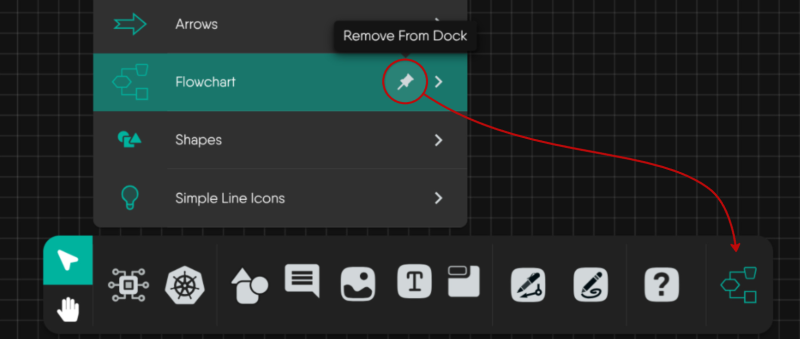 Remove From Dock action